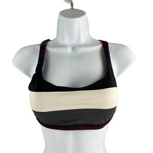 Lululemon‎ Bra Womens Size 4 Striped Athletica Sports Yoga Activewear